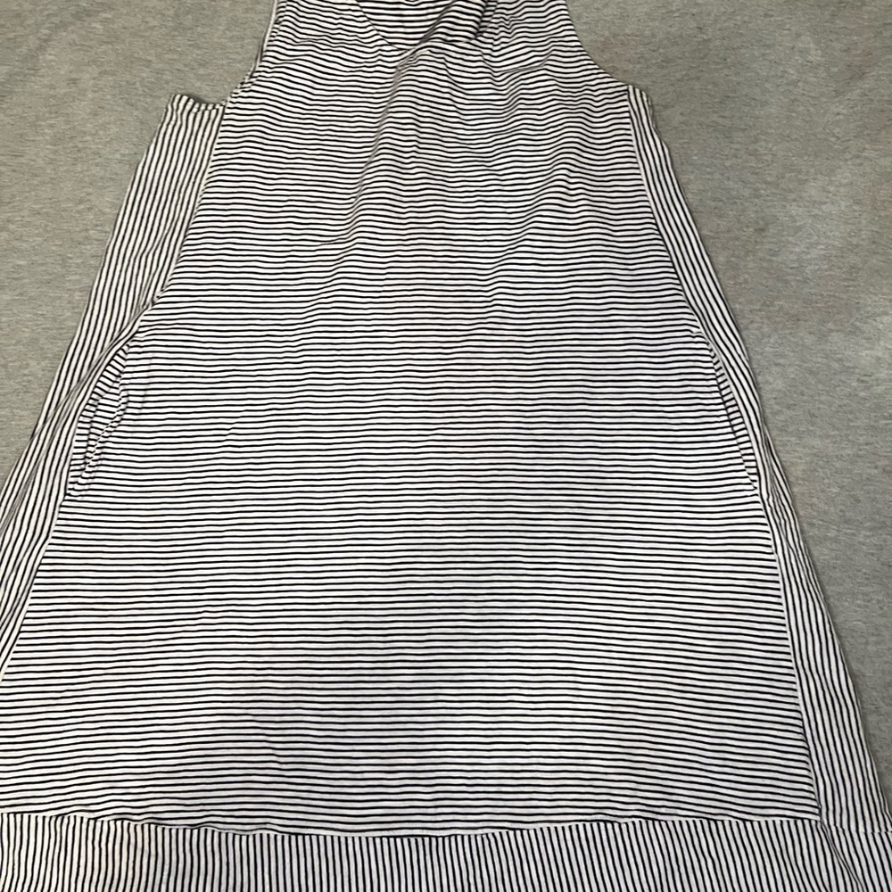 Lands' End Black and White Striped Top